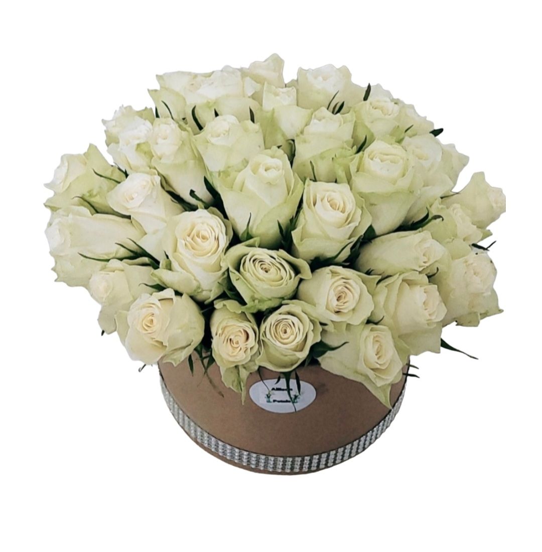 White Rose Hat Box