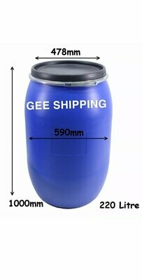 Buy (1) Brand-New 220 L Ltr Litre Plastic Blue Open Top Keg Drum Barrel for Storage Food Grade with Lid UN Approved Shipping Food Cooking