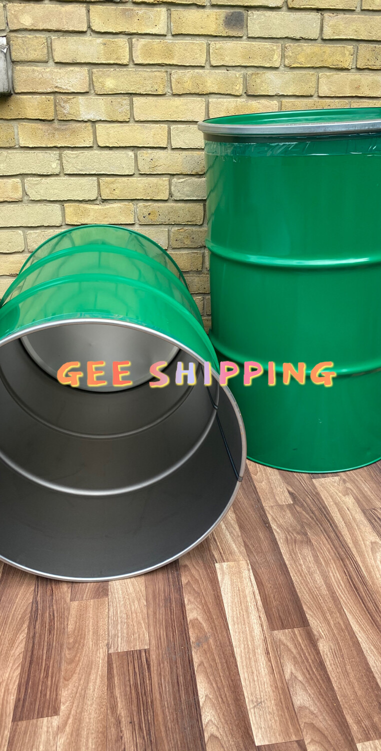 Buy (2) USED 205L 45 GALLON SHIPPING DRUM SHIPPING BARREL OIL DRUM CONTAINER BIN STEEL DRUM with LID and CLASP