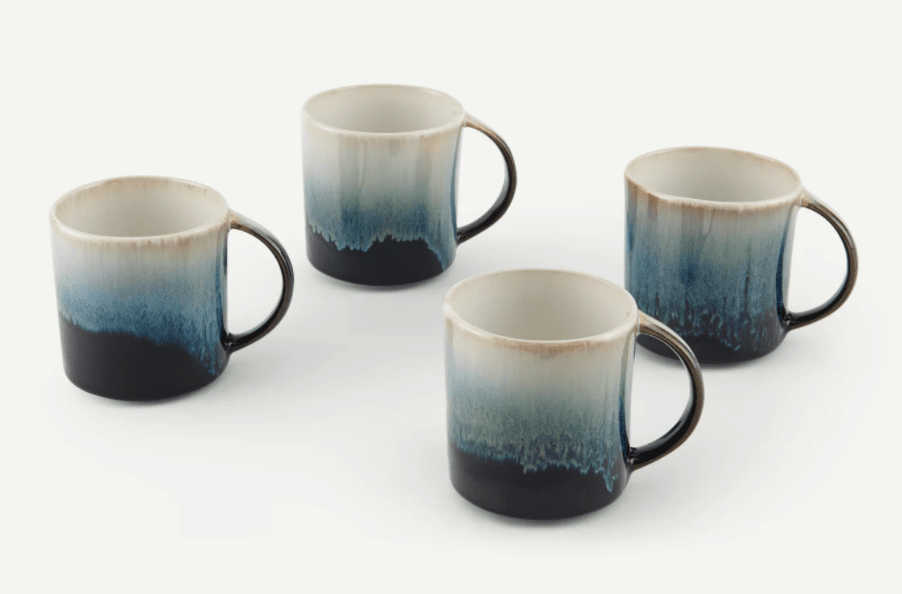 Niva Reactive Glaze Set of 4 Mugs