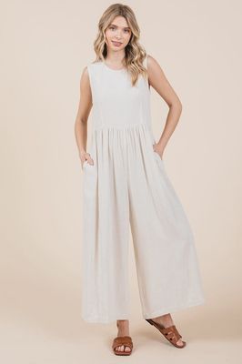 Linen Wide Leg Jumpsuit Linen Wide Leg Jumpsuit