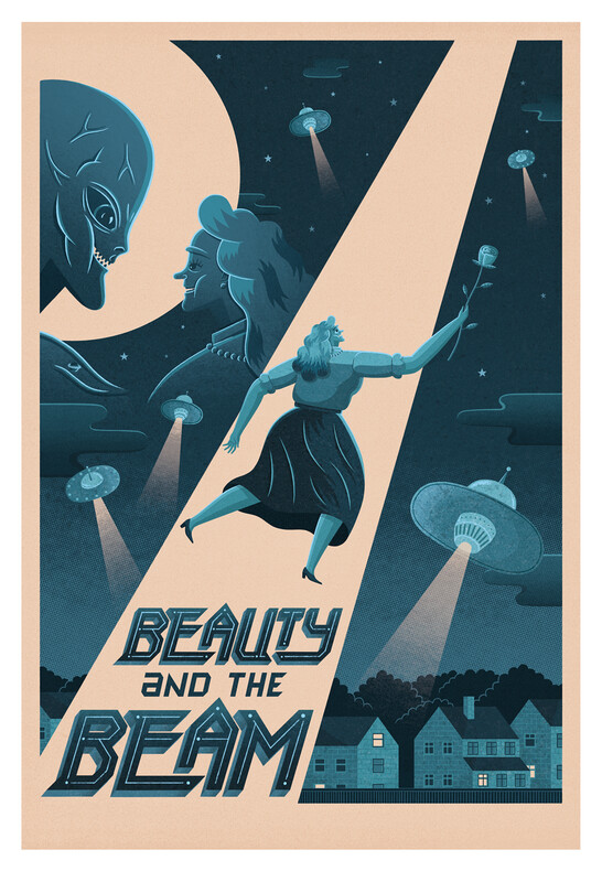 Beauty &amp; the Beam A3 giclée print