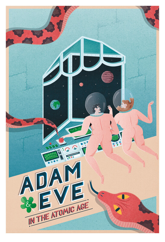 Adam &amp; Eve in the Atomic Age A3 giclée print