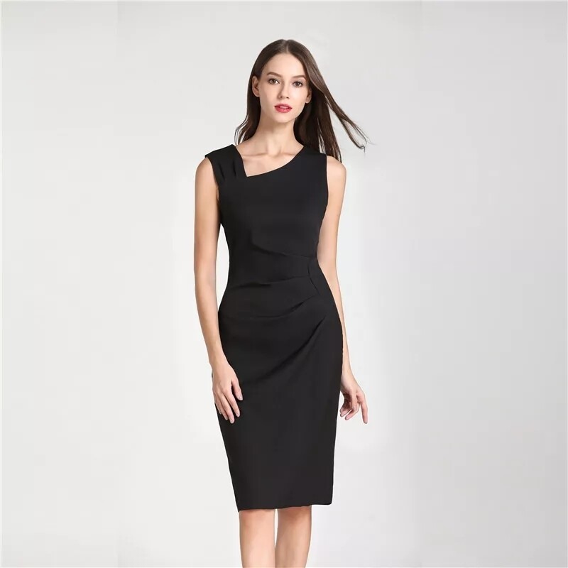 Summer Pink Sexy Dresses Party Night Club Dress 2020 Sleeveless Black Office Bodycon Dresses Robe Femme Vestiti Donna K18901