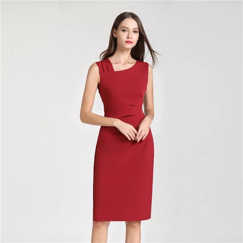 Summer Pink Sexy Dresses Party Night Club Dress 2020 Sleeveless Black Office Bodycon Dresses Robe Femme Vestiti Donna K18901