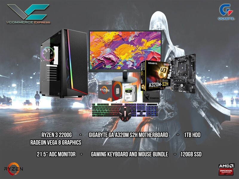 Ryzen 3 2200g Desktop PC Build (COMPLETE PACKAGE)