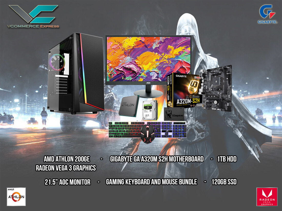 AMD Athlon 200GE Desktop PC Build (SYSTEM UNIT ONLY)