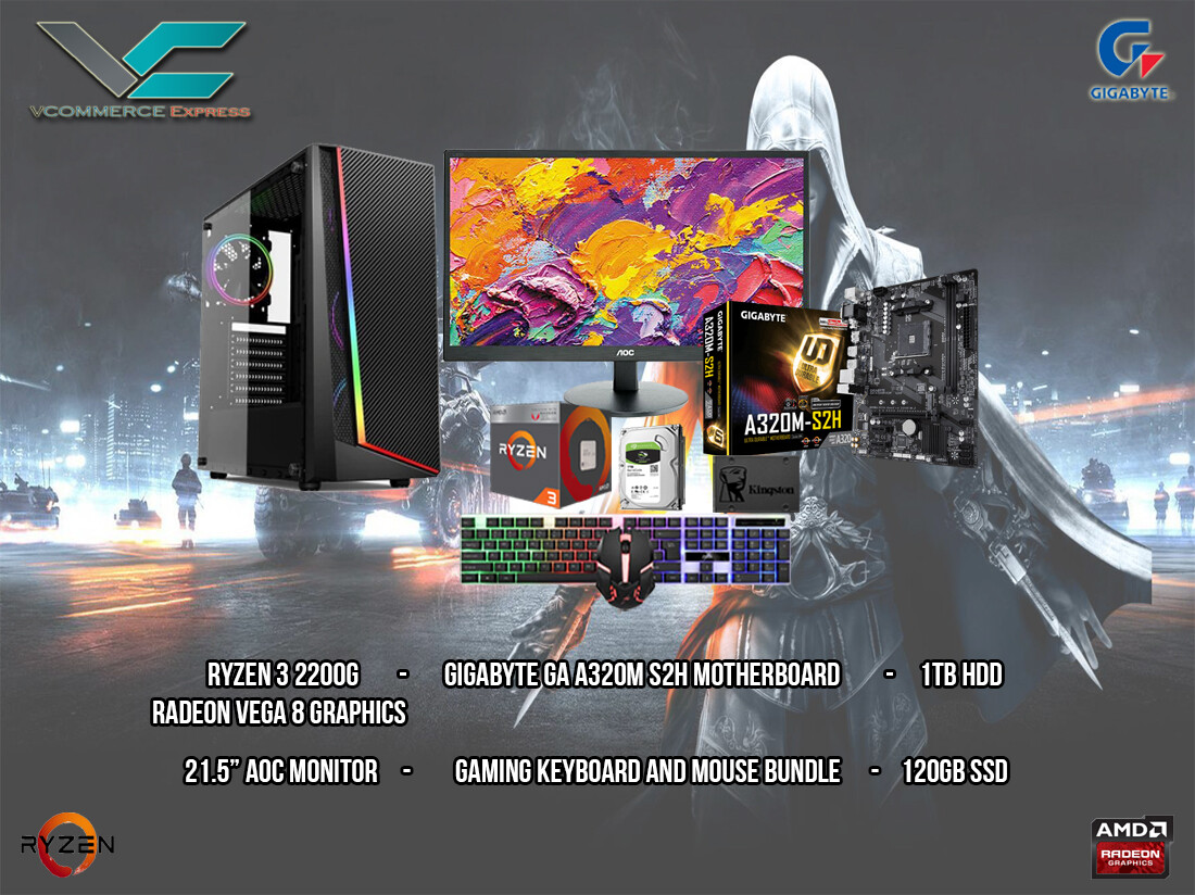 Ryzen 3 2200g Desktop PC Build (SYSTEM UNIT ONLY)