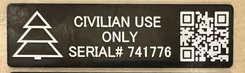 &quot;Civilian Use Only&quot; UID Label