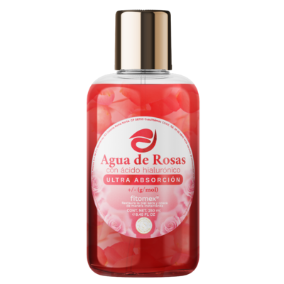 Agua de rosas con ácido hialurónico