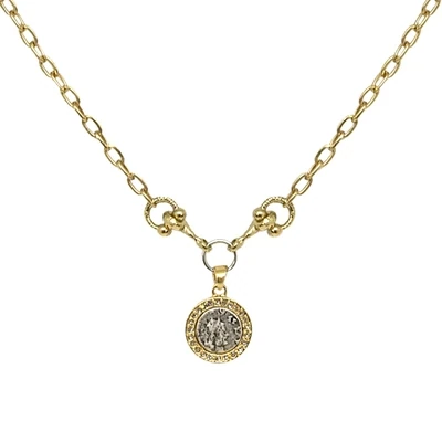 Gold Mini Coin Horsebit Necklace
