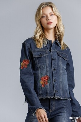 Floral Embroidered Denim Jacket
