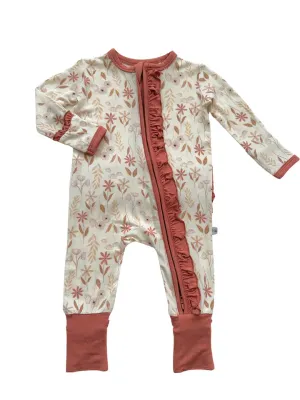 Wildflower Ruffle Zipper One Piece