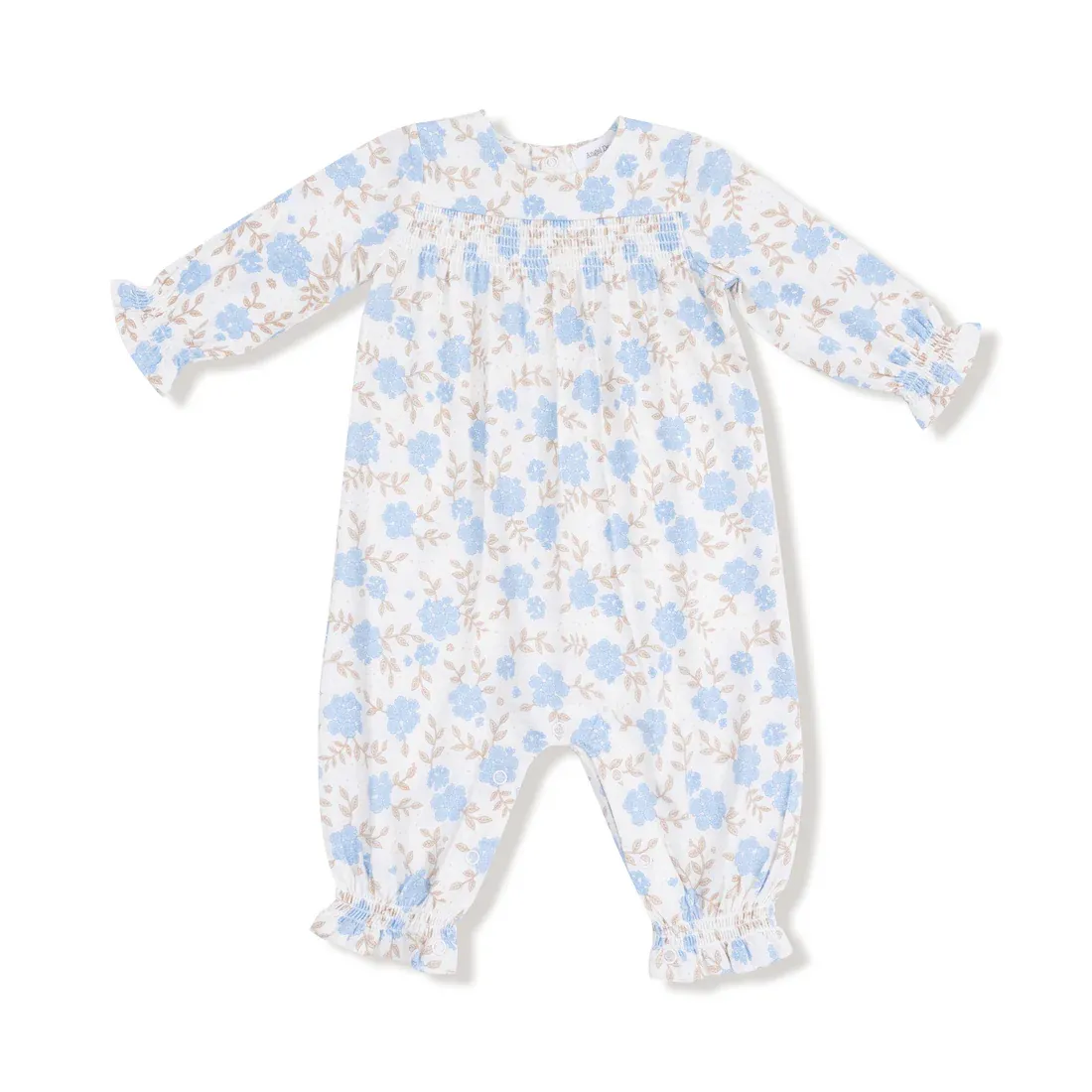 Baby Blue Floral Smocked Romper