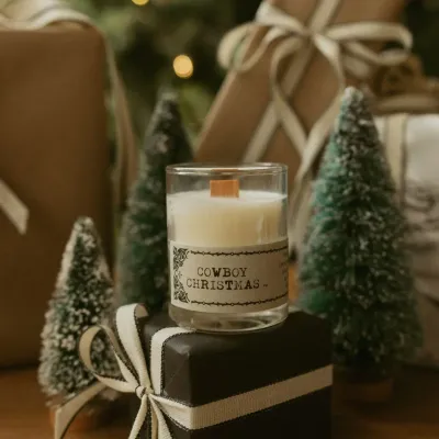Cowboy Christmas Candle