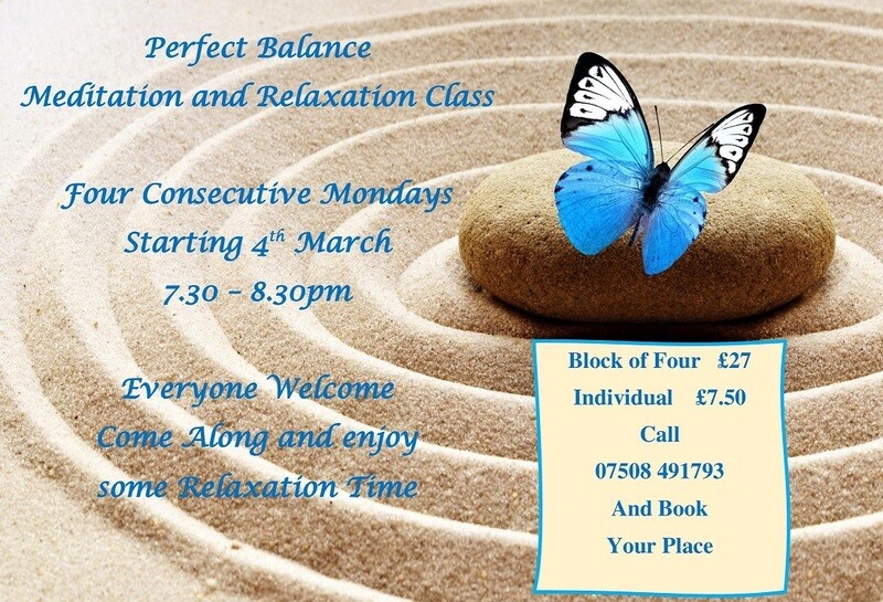 Meditation Block of 4 Classes starts Monday 4th March 2024