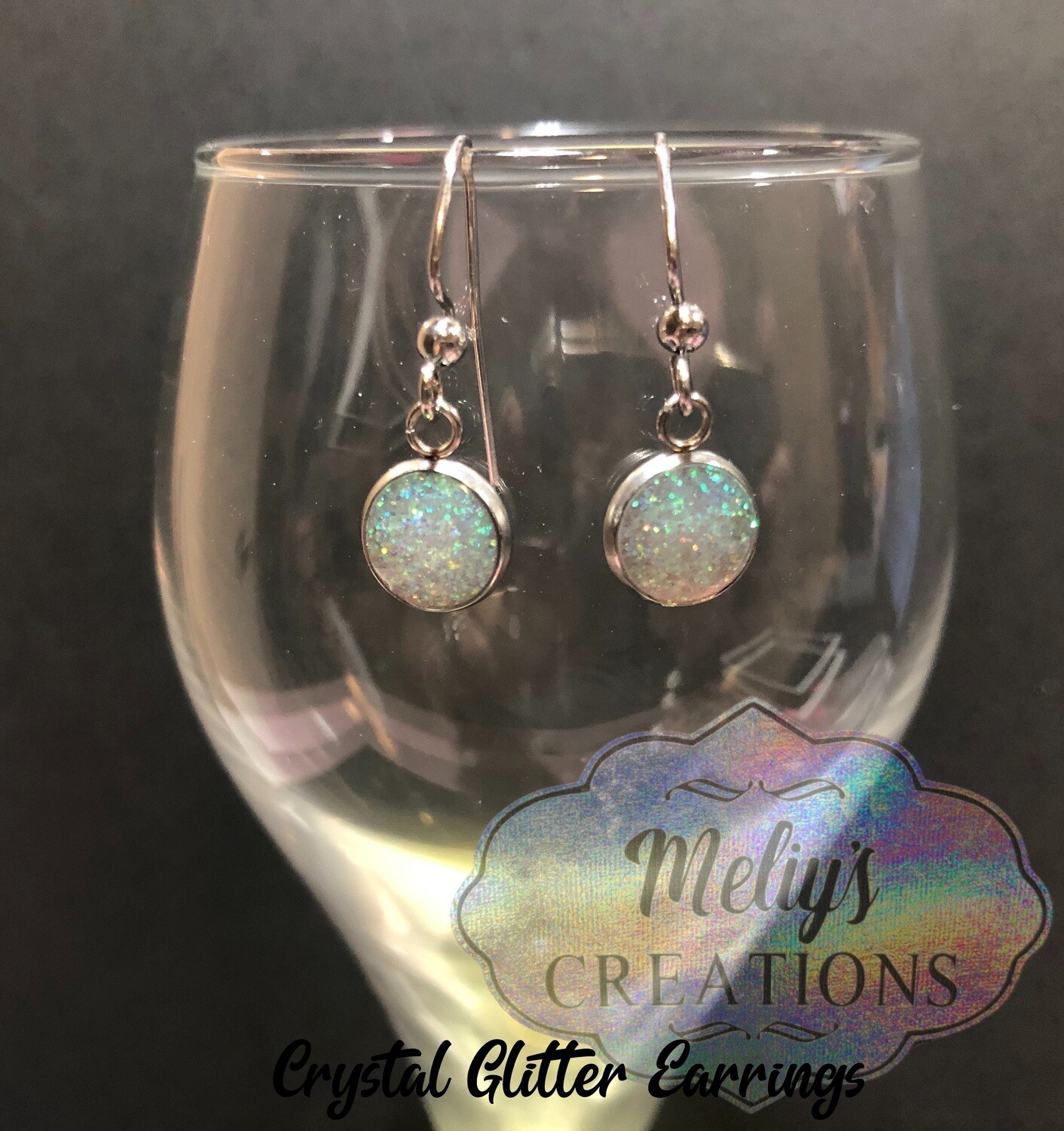 Dangle Glitter Earrings 8mm