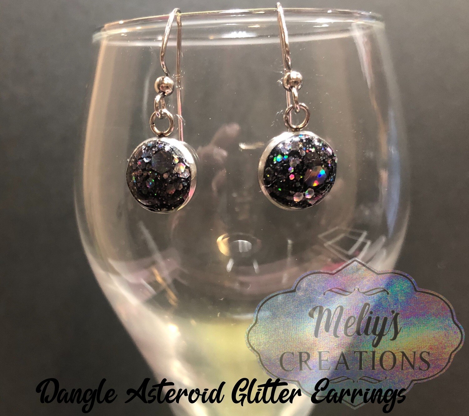 Dangle Glitter Earrings 10mm