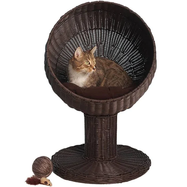 The Refined Feline&#39;s Kitty Ball Cat Bed Espresso