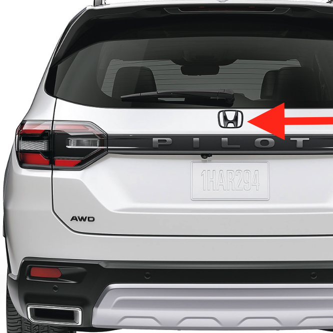 2023 2024 Honda Pilot Gloss BLACK H Emblem - Chrome Delete Rear