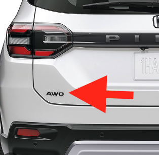 2023 2024 Honda Pilot AWD Gloss Black Emblem Chrome Delete