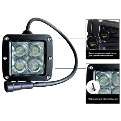 HRG OFFROAD 3 INCH IR OFF-ROAD LED CUBE LIGHT KIT (PAIR)