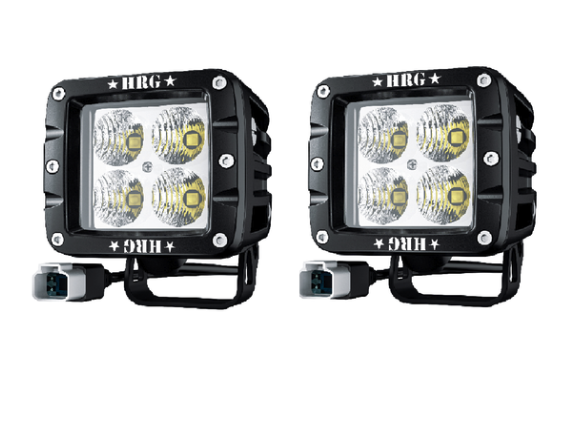 HRG OFFROAD 3 INCH WHITE OFF-ROAD LED CUBE LIGHT KIT (PAIR)