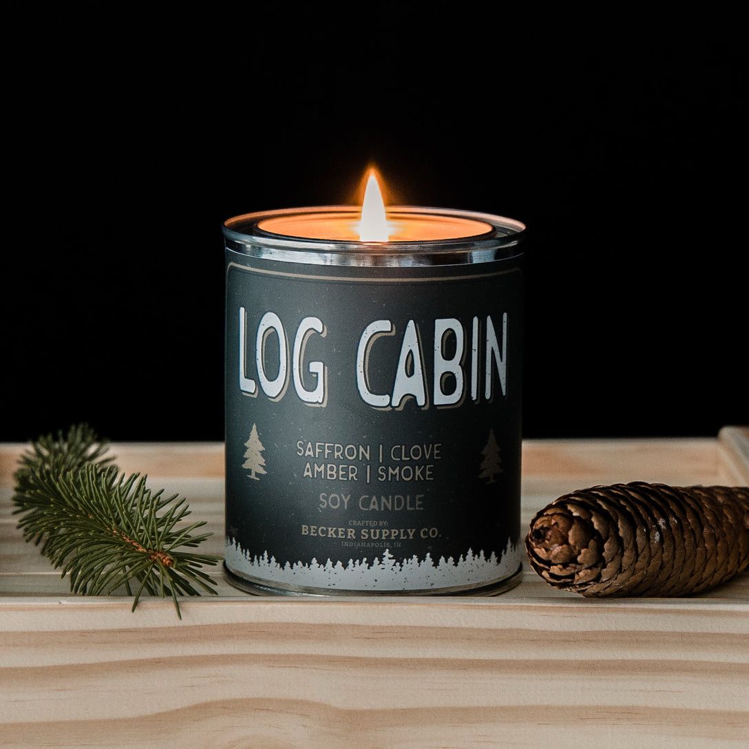 Log Cabin Candle by Becker Supply Co