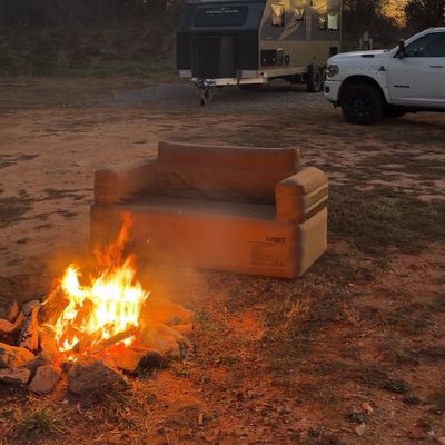 The CampingRandy Inflatable Canvas Love Seat Couch