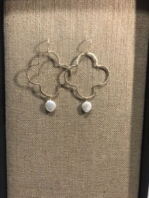Brushed Gold Four Leaf Clover Earrings