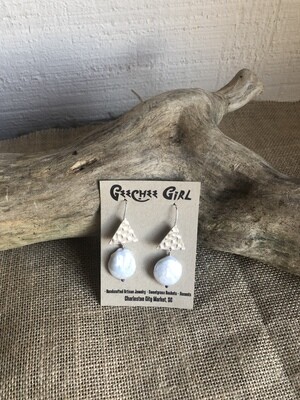 Circles and triangles statement earrings