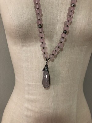 Sea Glass and Amethyst Necklace