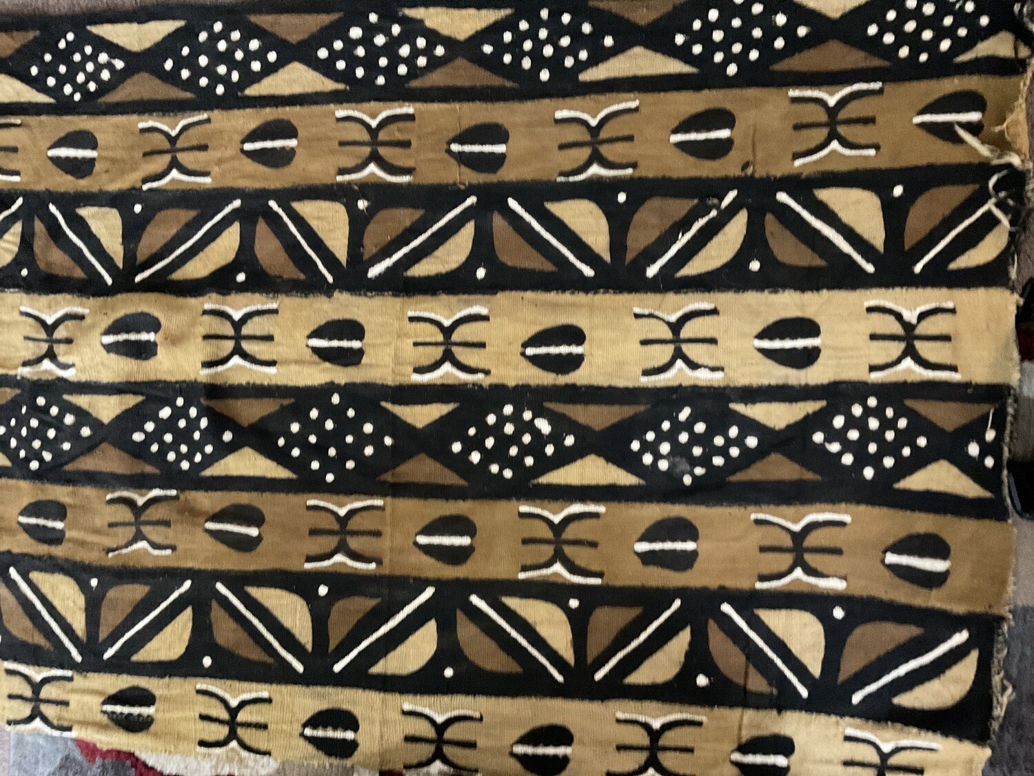 Black and Brown Mudd Cloth with cowrie Shells