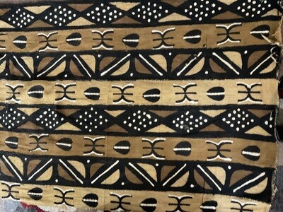Black and Brown Mudd Cloth with cowrie Shells