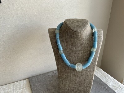Sea Glass and Krobro Glass necklace