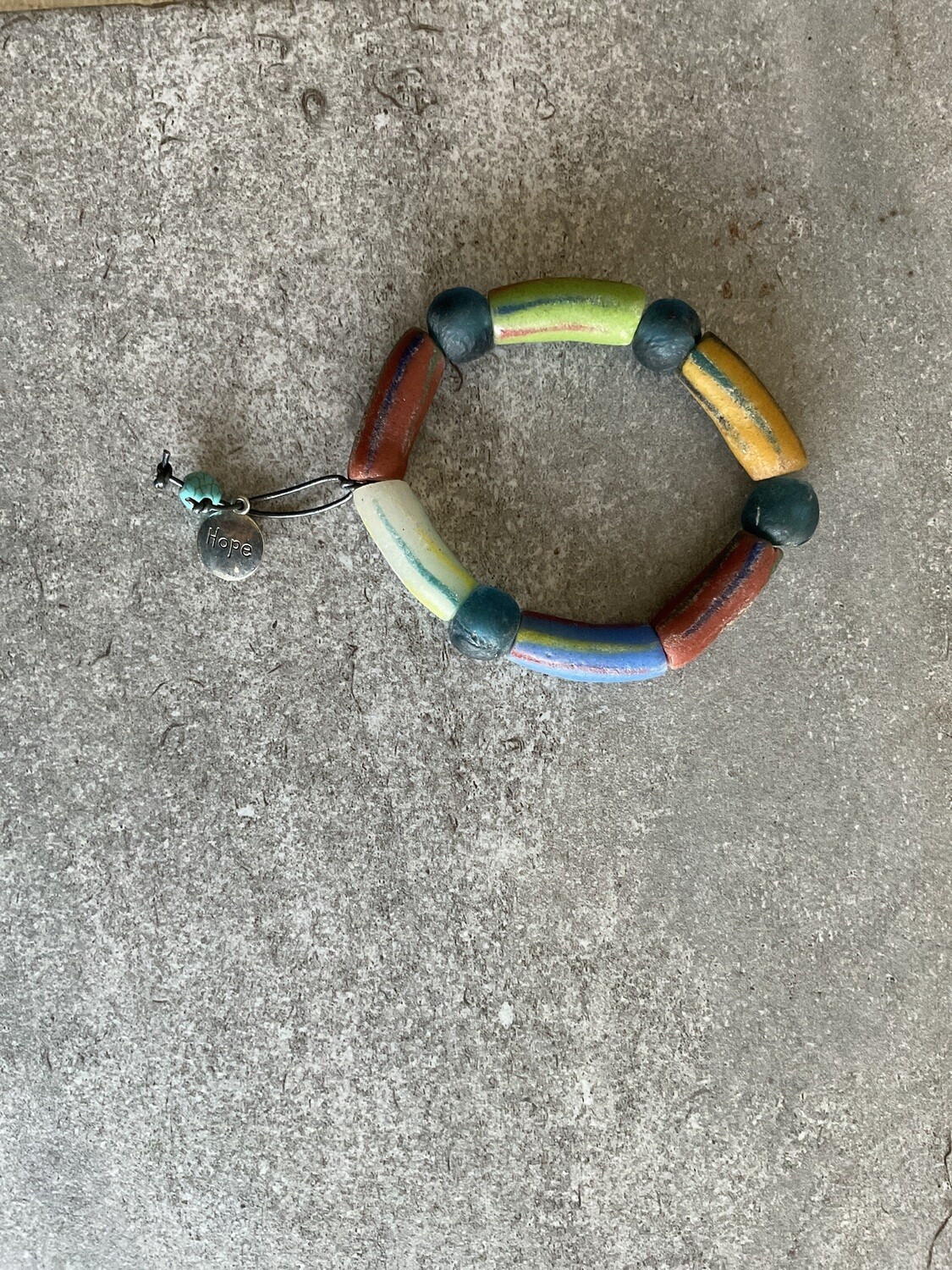 Krobro and sea glass bracelet