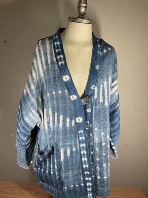African Indigo shibori cloth Kimonos
