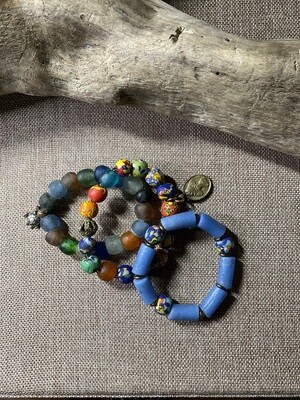 African trade bead Bracelets