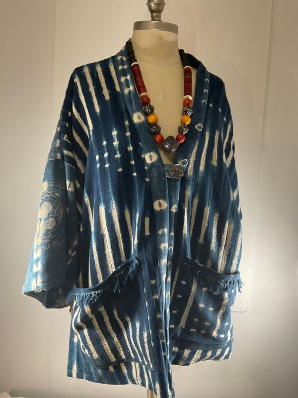 African Indigo Shibori kimono