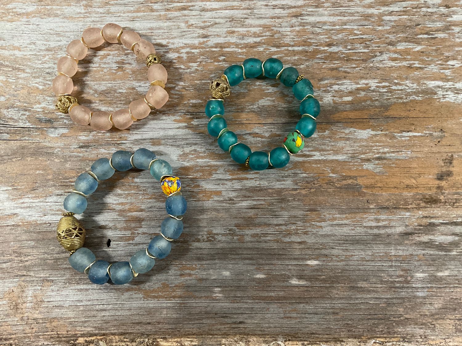 Ghana Recycle sea glass Bracelet