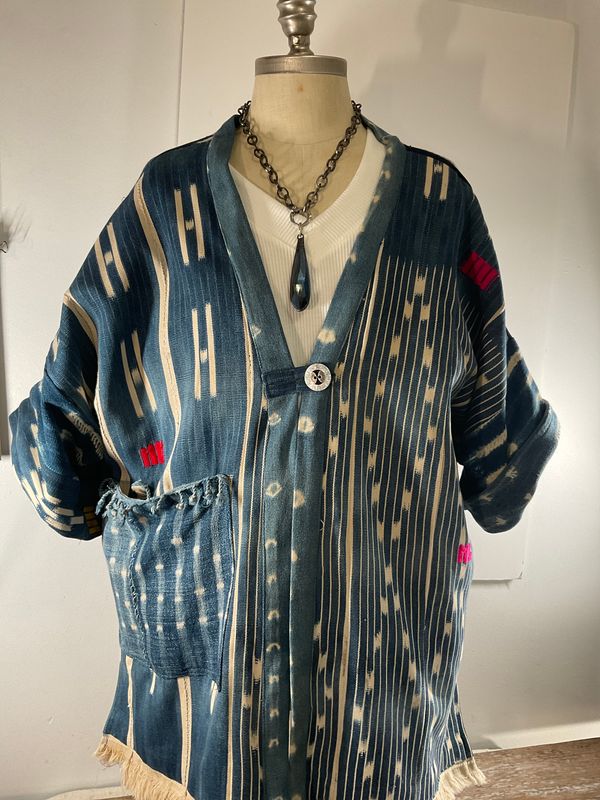 Burkina Faso Indigo Kimono Jacket