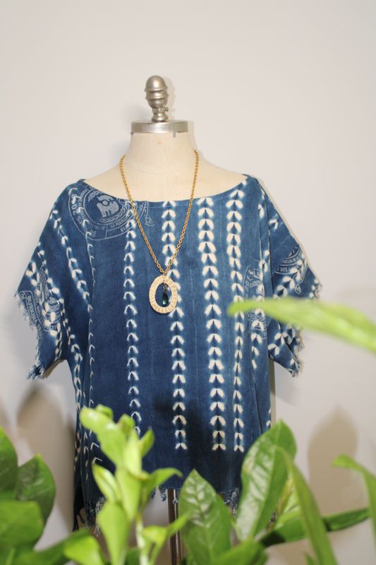 Indigo cloth Tunic Top