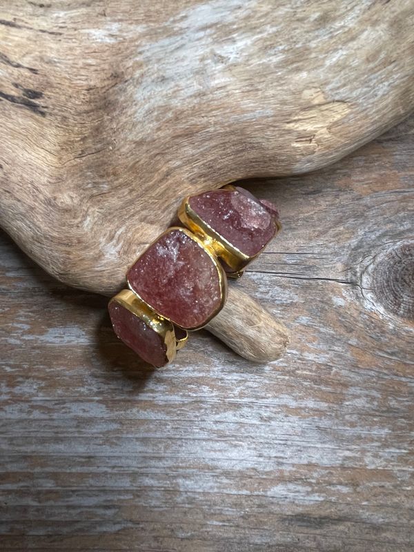 Rose Quartz Artisan Cuff