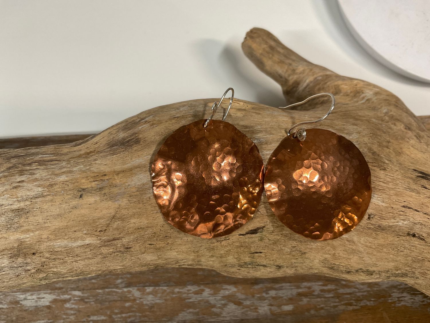 Hammered copper Dangles
