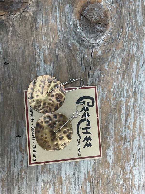 Oxidized Hammered Brass Dangles