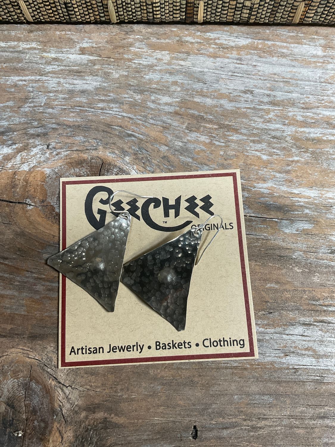 Hammered Sterling silver triangles