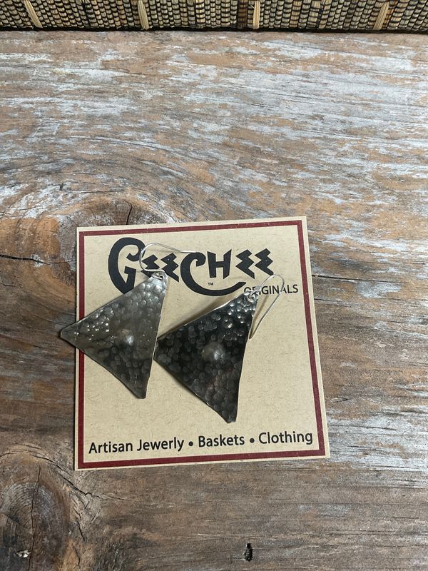 Hammered Sterling silver triangles
