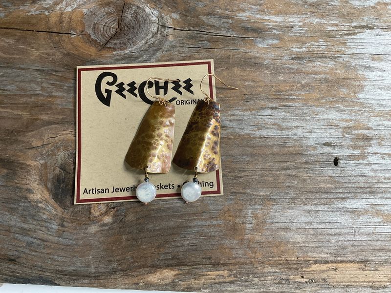 Hammered Brass and coin pearls