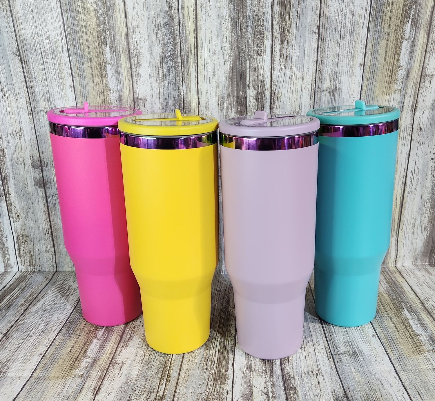 40oz Iridescent plated Tumbler with Leak proof top