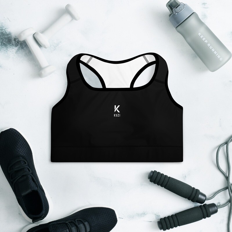 Kuzi Black Padded Sports Bra